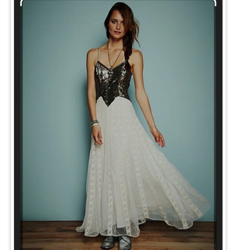 Rare Free People Kristin's Limited Edition Glamour Dress Sequin Lace - 10